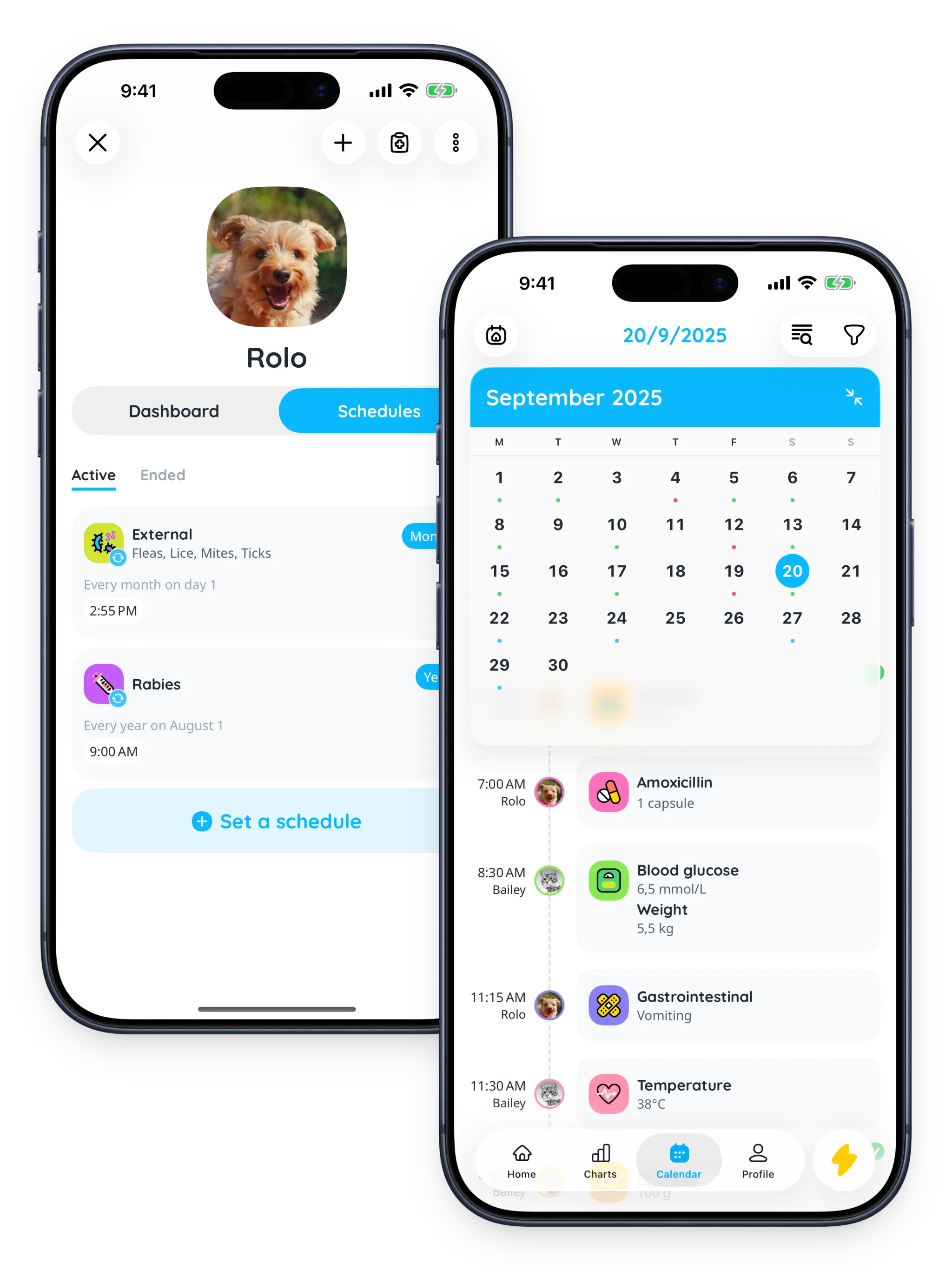 Petfetti calendar planner screen